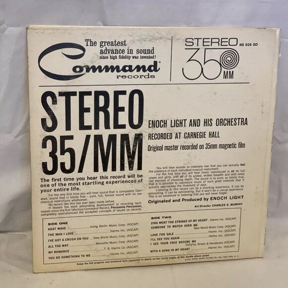 Enoch Light And His Orchestra Stereo 35 MM (Vinyl, 1961) Command RS 826 SD Good - Picture 3 of 12